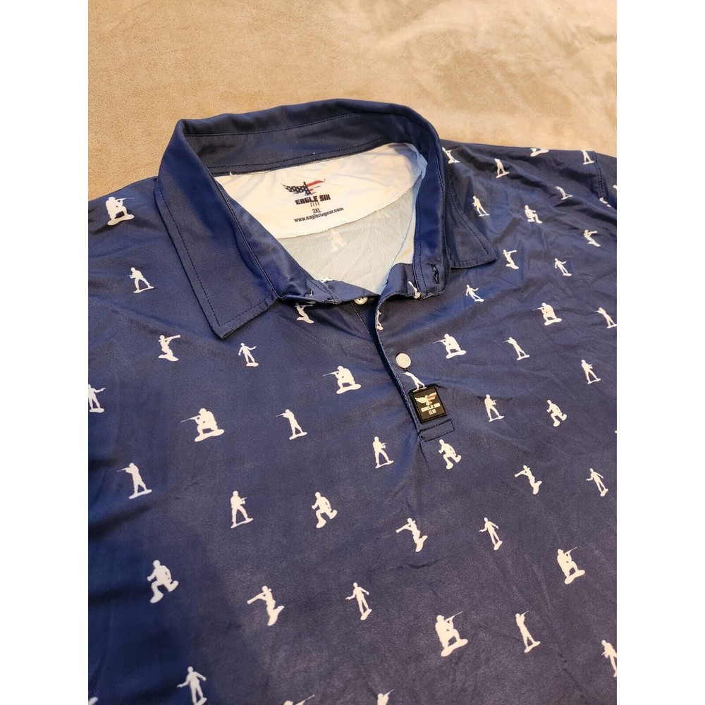 NEW Eagle Six Gear Mens Polo Shirt Blue 3XL Soldiers Short Sleeve Military xxxl